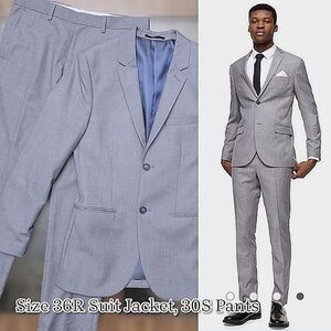 Topman Light Grey Skinny Suit 36R / 30S
